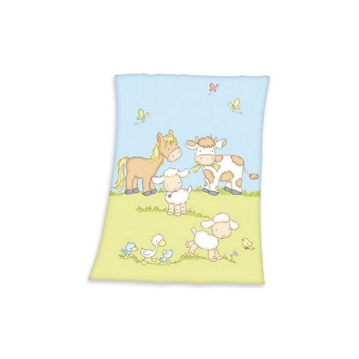 HERDING - Baby supersoft pătură fleece 75/110cm FERMĂ