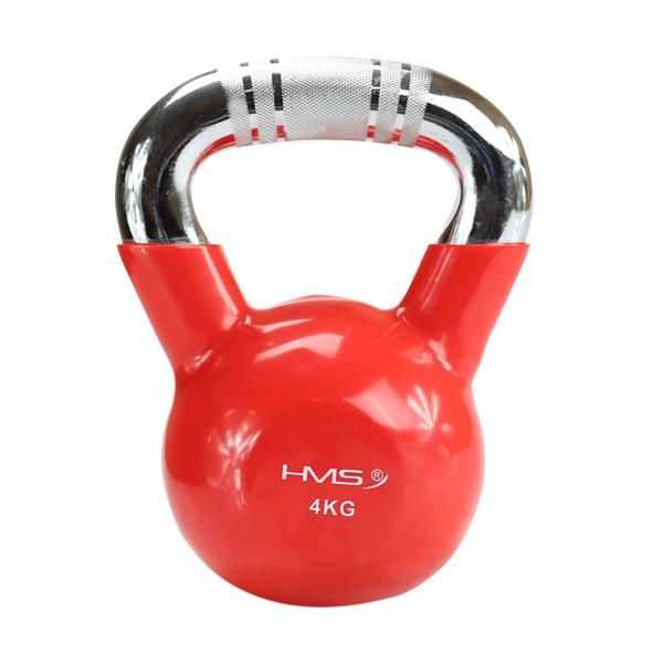 HMS - Kettlebell cu maner cromat KTC04, 4 kg, roșu