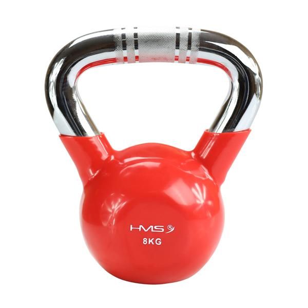 HMS - Kettlebell cu maner cromat KTC08, 8 kg, roșu