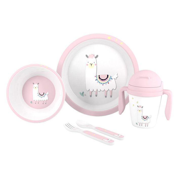 INTERBABY - Set de masă LAMA +6M - roz