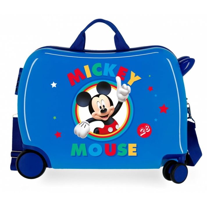 JOUMMA BAGS - Valiză de voiaj pentru copii pe roți / bicicleta fara pedale MICKEY MOUSE Blue, 2039821