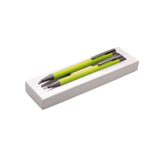 JUNIOR - Set cadou creion mecanic metalic + stilou cu bilă ARMI SOFT verde deschis