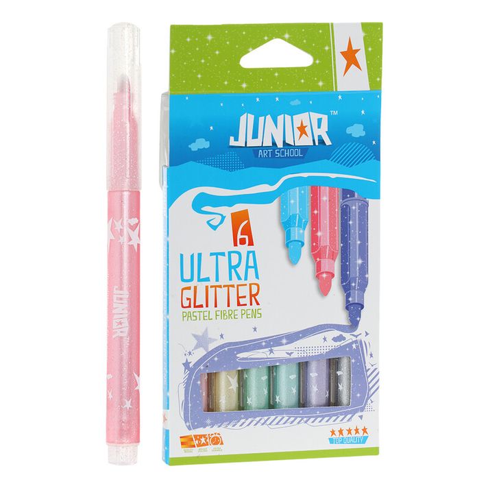 JUNIOR-ST - Markere JUNIOR ultra sclipitoare de culoare pastel - set de 6