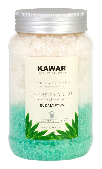 KAWAR - Sare de baie din Marea Moartă 500g cu aromă de eucalipt și ulei esențial natural 100% pur