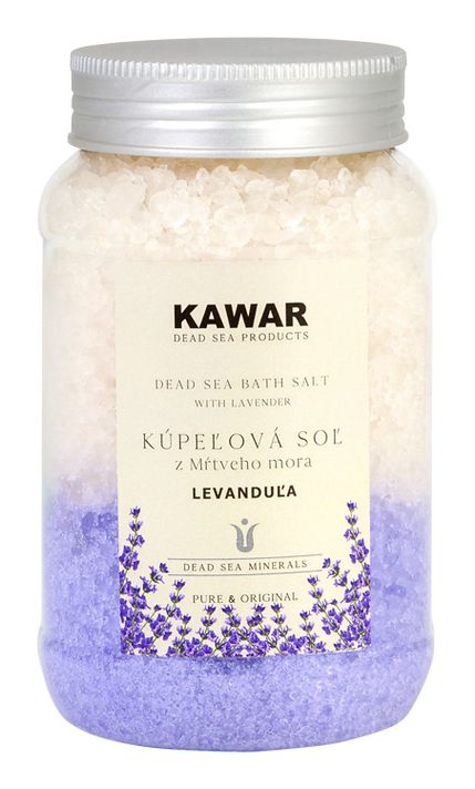 KAWAR - Sare de baie din Marea Moartă 500g cu aromă de lavandă și ulei esențial 100% pur și natural