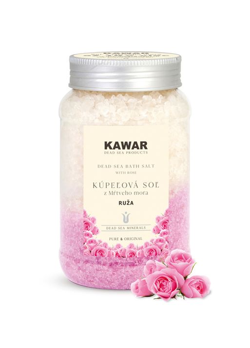 KAWAR - Sare de baie din Marea Moartă 500g cu aromă de trandafir