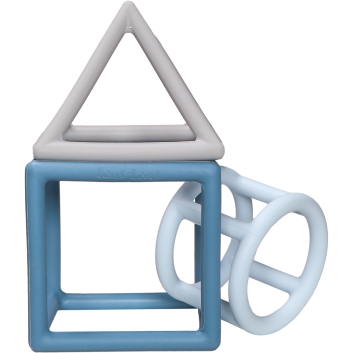 LABEL-LABEL - Silicon teether Geometric, albastru