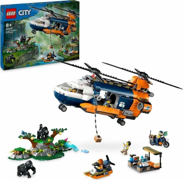 LEGO - City 60437 Elicopter de Explorare a Junglei în Tabăra de Bază