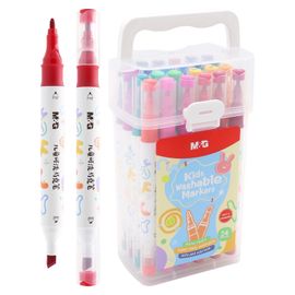 M&G - Marker cu două fețe pentru copii, ușor de spălat - set de 24 culori