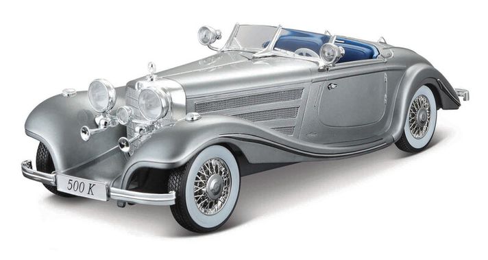 MAISTO - 1936 Mercedes-Benz 500 K Typ Specialroadster, metal gri, 1:18