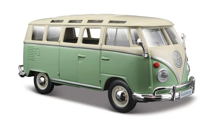 MAISTO - Volkswagen Van Samba, verde/crem, 1:25