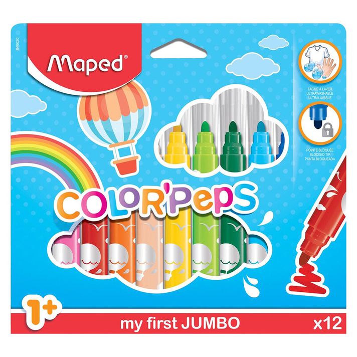 MAPED - Markere "COLOR`PEPS MAXI", 12 buc