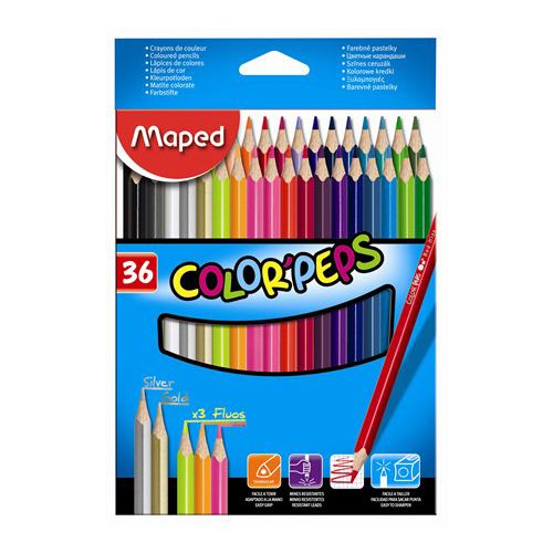 MAPED - Creioane colorate triunghiulare COLOR`PEPS, 36 buc