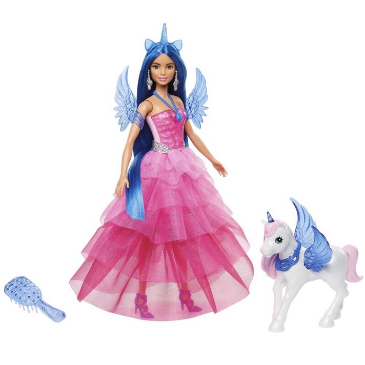 MATTEL - Barbie Păpușă 65. Aniversare Unicorn cu aripi de safir