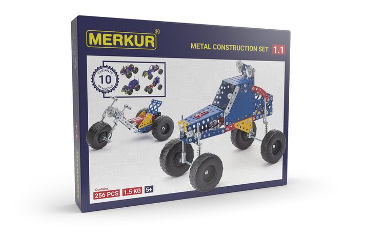 MERKUR - 1.1 Set de constructii vehicule, 256 piese, 10 modele