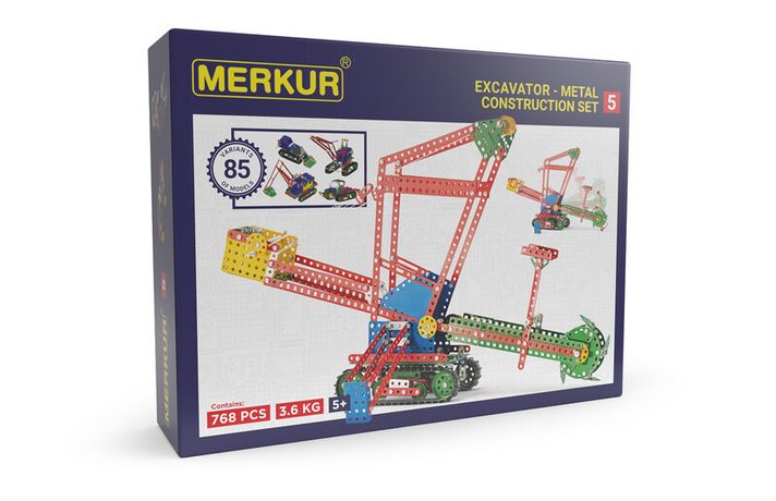 MERKUR - 5 Set de constructii, 768 piese, 80 modele