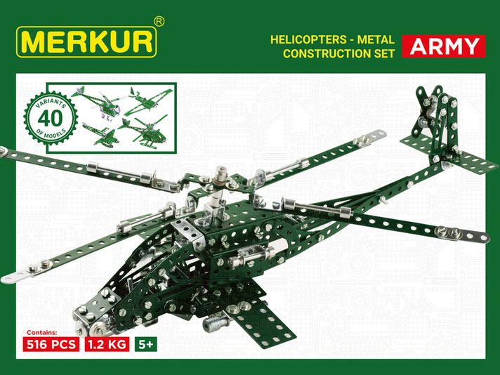 MERKUR - Set elicopter, 515 piese, 40 modele