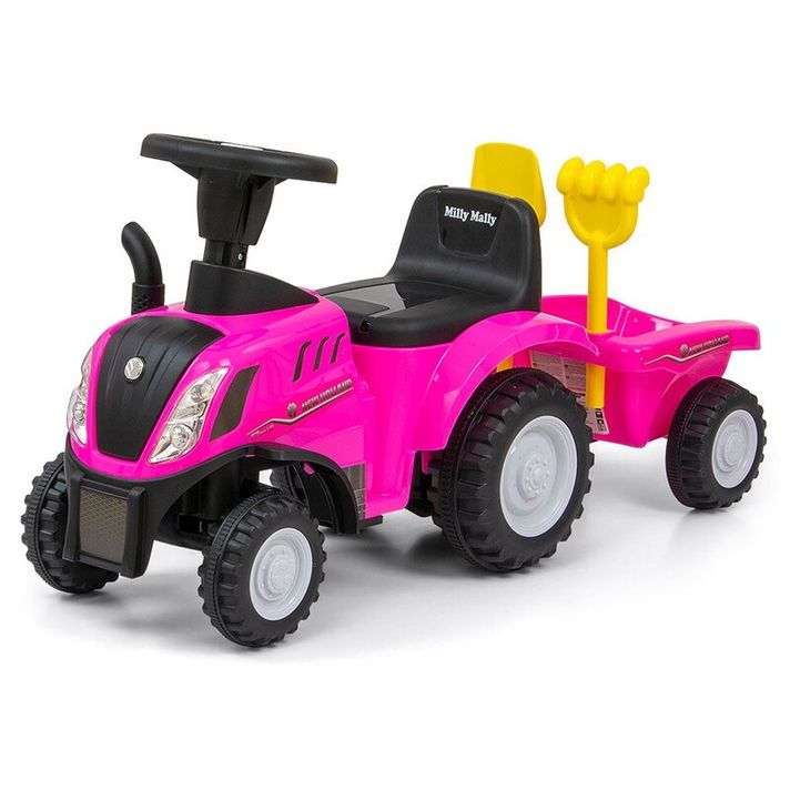 MILLY MALLY - Bicicletă fără pedale, NEW HOLLAND T7 TRAKTOR roz