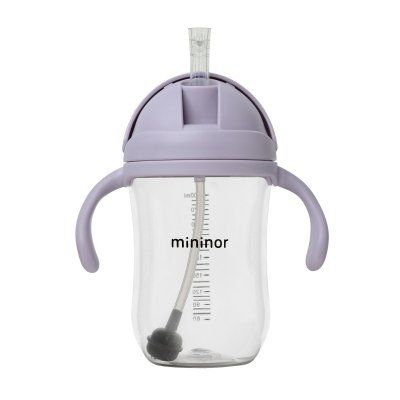 MININOR - Sticlă cu pai Tritan 330 ml Lilac Flower