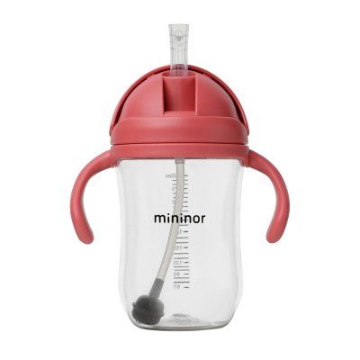 MININOR - Sticlă cu pai Tritan 330 ml Rebarbora