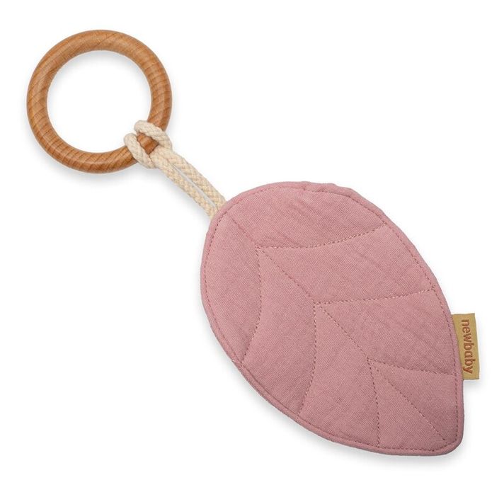 NEW BABY - Teether pentru copii Leaf  pink