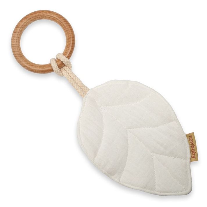 NEW BABY - Teether pentru copii Leaf white