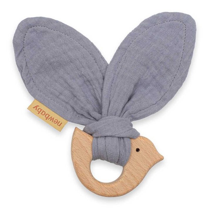 NEW BABY - Teether pentru copii cu o pasăre Bird grey