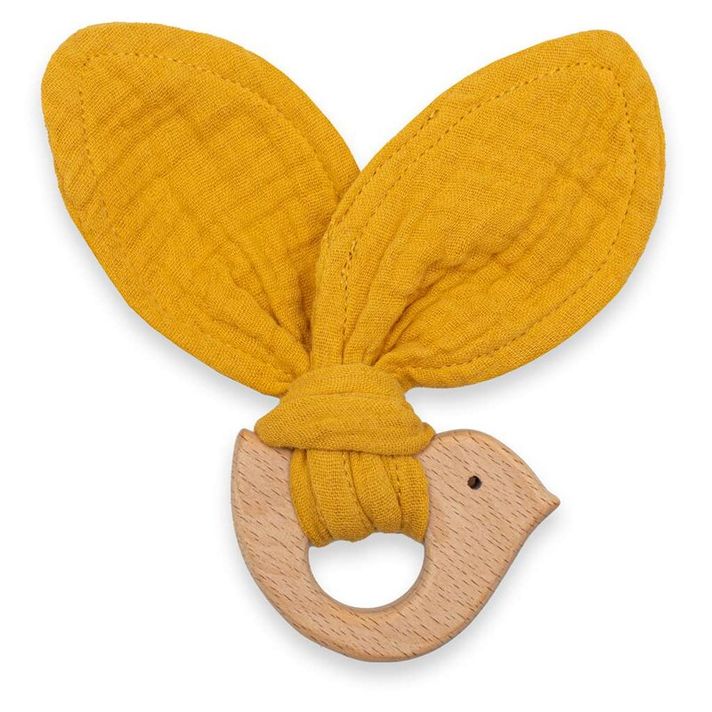 NEW BABY - Teether pentru copii cu o pasăre Bird mustard