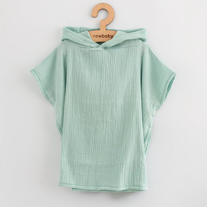 NEW BABY - Poncho din muselină pentru copii Feeling mint 35 cm