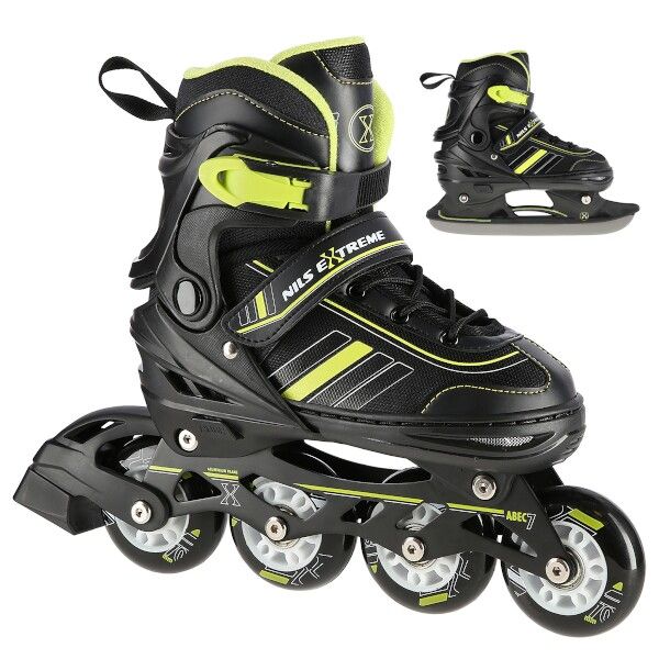 NILS - Patine Extreme NH18191 2v1 negru-galben, M(34-38)