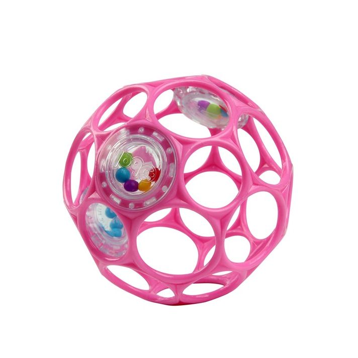 OBALL - Jucărie RATTLE 10 cm dark pink 0lu+