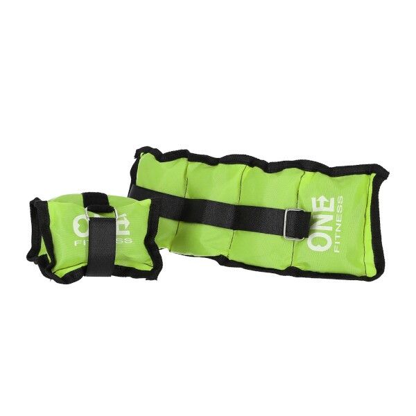 ONE FITNESS - Greutăți pentru încheieturi și glezne WW02 2 x 1,5 kg verde