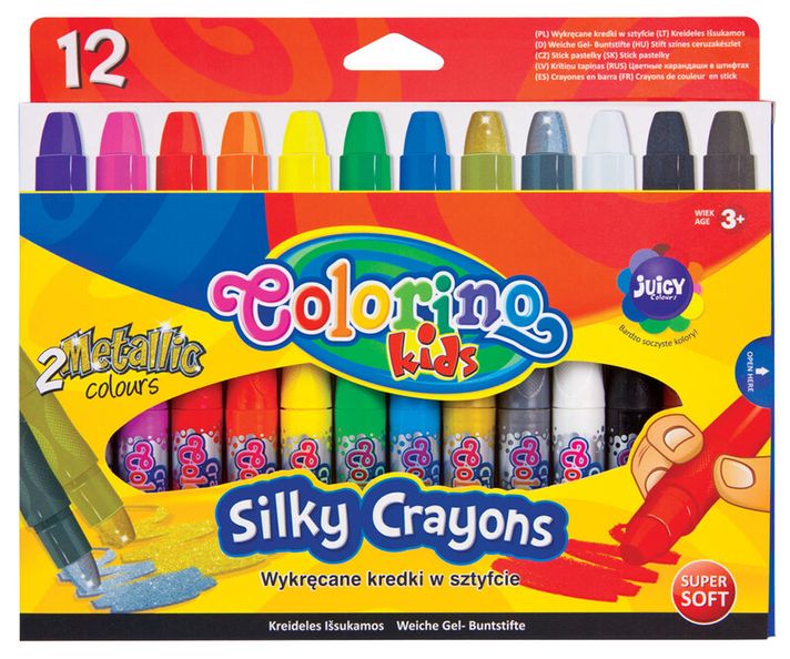 PATIO - Colorino creioane de ceară gel SILKY 12 culori