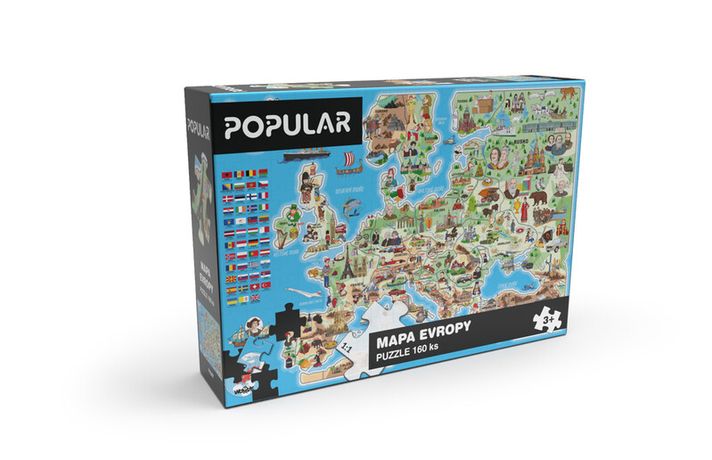 POPULAR - Puzzle - Europe, 160 buc - CZ