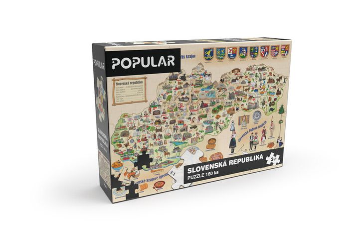 POPULAR - Puzzle - harta Slovaciei, 160 piese