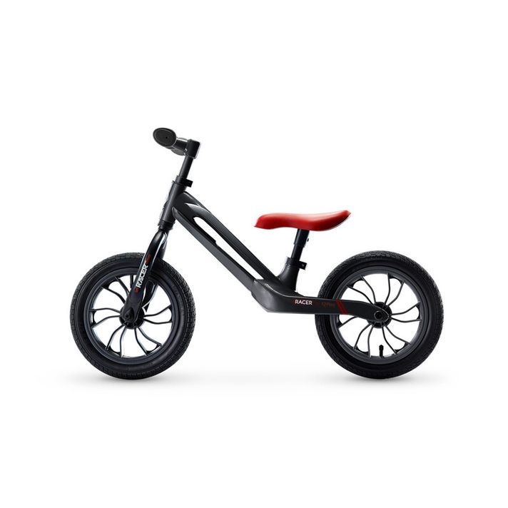 QPLAY - Bicicleta fara pedale Racer air (Titanium) Black/ Red, 3-6 ani, pana la 30 kg