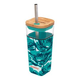 QUOKKA - Cube, Borcan din sticlă cu suprafața siliconată FLORI DE APĂ, 540ml, 40060