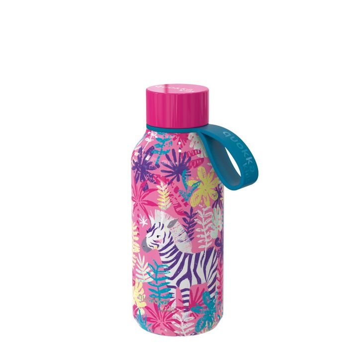 QUOKKA - KIDS Sticlă din otel inoxidabil / termos cu buclă ZEBRAS, 330ml, 40147