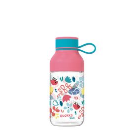 QUOKKA - KIDS Sticlă de plastic cu buclă FLOWERS, 430ml, 40158