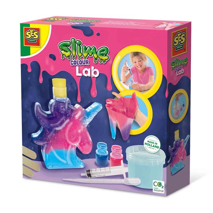 SES - Producția de slime - unicorn colorat într-un tub