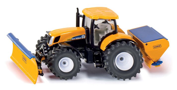 SIKU - Super - Tractor cu lamă frontală și răspânditor de sare, 1:50