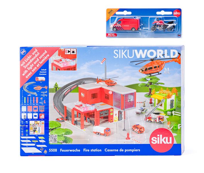 SIKU - World - stație de pompieri cu mașină de pompieri