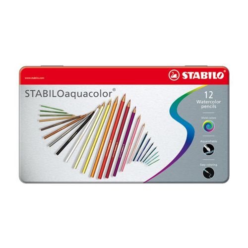 STABILO - Creioane aquacolor metal box 12buc