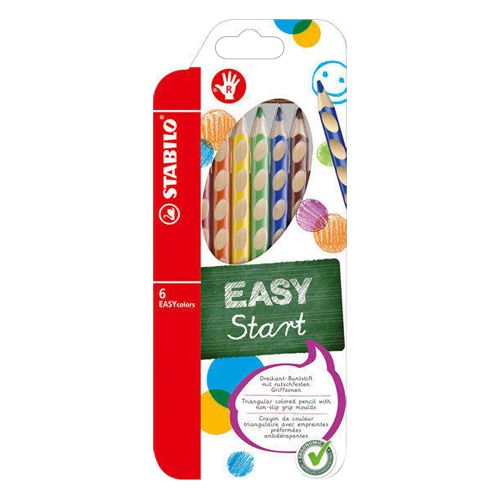 STABILO - Creioane colorate triunghiulare EASY pentru dreptaci 6 buc