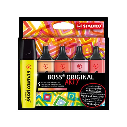 STABILO - Evidențiator  - BOSS ORIGINAL - ARTY - 5 buc pachet - cu 5 culori diferite