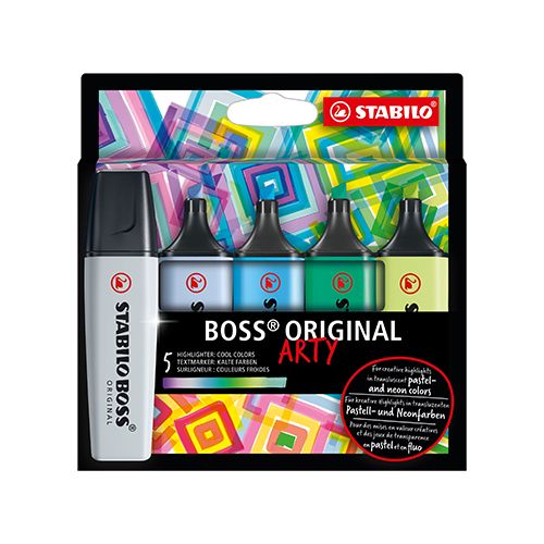 STABILO - Evidențiator  - BOSS ORIGINAL - ARTY - 5 buc pachet - cu 5 culori diferite