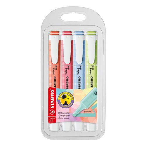 STABILO - Evidențiator swing cool Pastel set de 4 buc