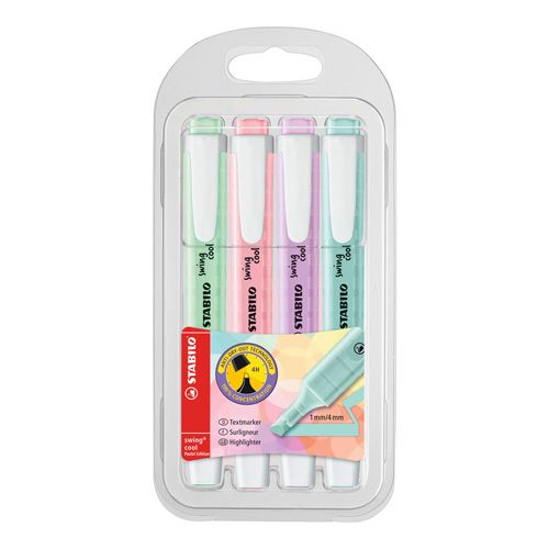 STABILO - Evidențiator Swing Pastel Edition set de 4buc