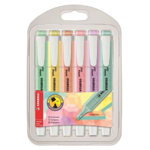 STABILO - Evidențiator Swing Pastel Edition  set de 6buc