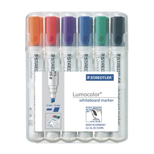 STAEDTLER - Marker pentru tablă, 2,5 mm, vârf tăiat, "Lumocolor 351 B" (6 buc.)